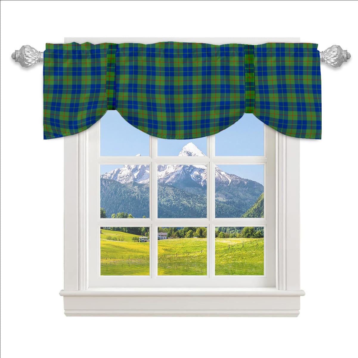 ScotsTee Shop Scottish Barclay Hunting Ancient Tartan Tie Up Valance Curtain