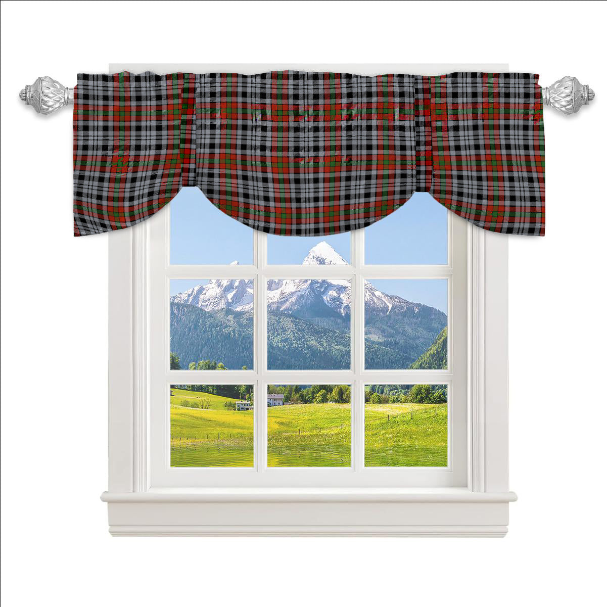 ScotsTee Shop Scottish Borthwick Dress Ancient Tartan Tie Up Valance Curtain