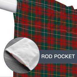 ScotsTee Shop Scottish Bruce Hunting Modern Tartan Tie Up Valance Curtain