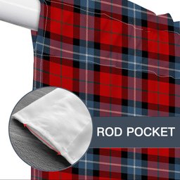 ScotsTee Shop Scottish Baillie of Polkemmet Red Modern Tartan Tie Up Valance Curtain