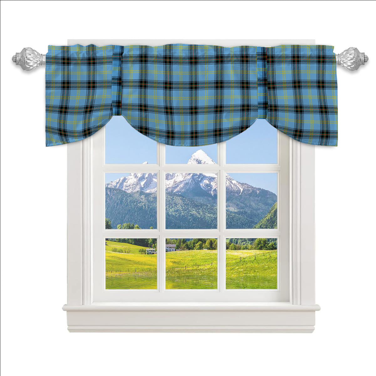 ScotsTee Shop Scottish Bell of the Borders Modern Tartan Tie Up Valance Curtain