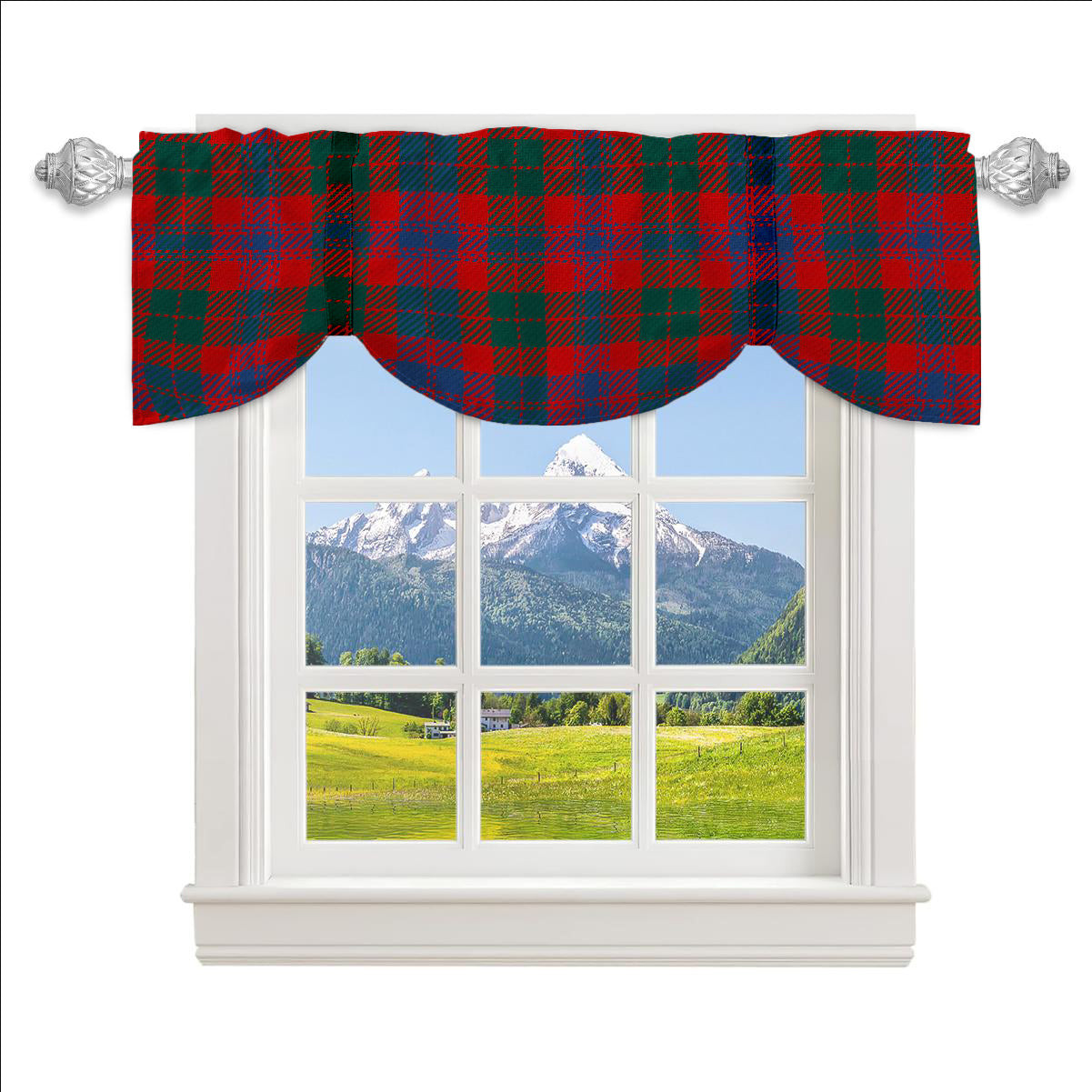 ScotsTee Shop Scottish Black Watch Pipe Band Modern Tartan Tie Up Valance Curtain