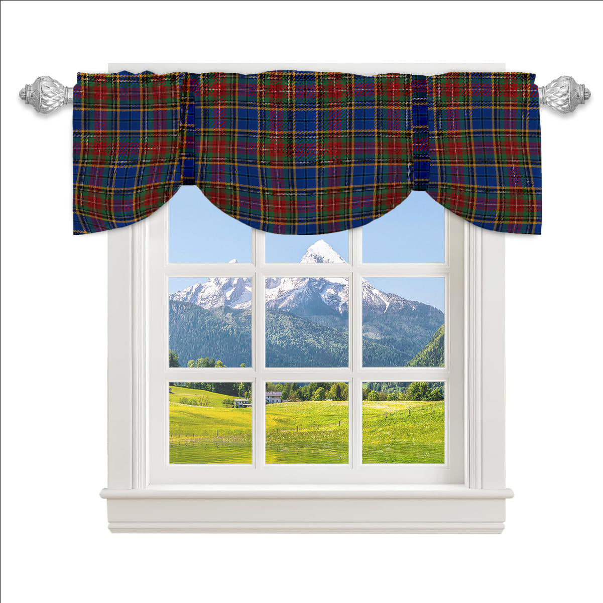 ScotsTee Shop Scottish Beattie (Beatty) Modern Tartan Tie Up Valance Curtain