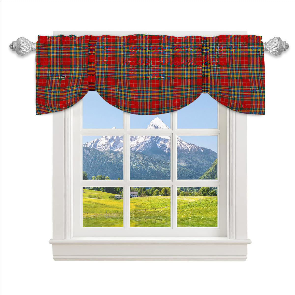 ScotsTee Shop Scottish Chattan Chief Modern Tartan Tie Up Valance Curtain