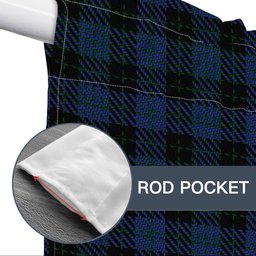 ScotsTee Shop Scottish Clergy Green lines 2 Tartan Tie Up Valance Curtain