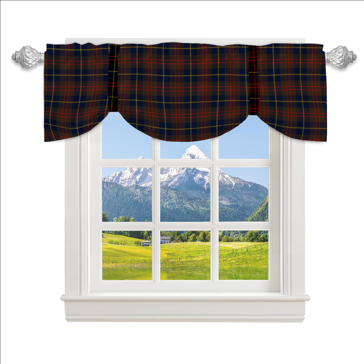 ScotsTee Shop Scottish Cameron Hunting Modern Tartan Tie Up Valance Curtain