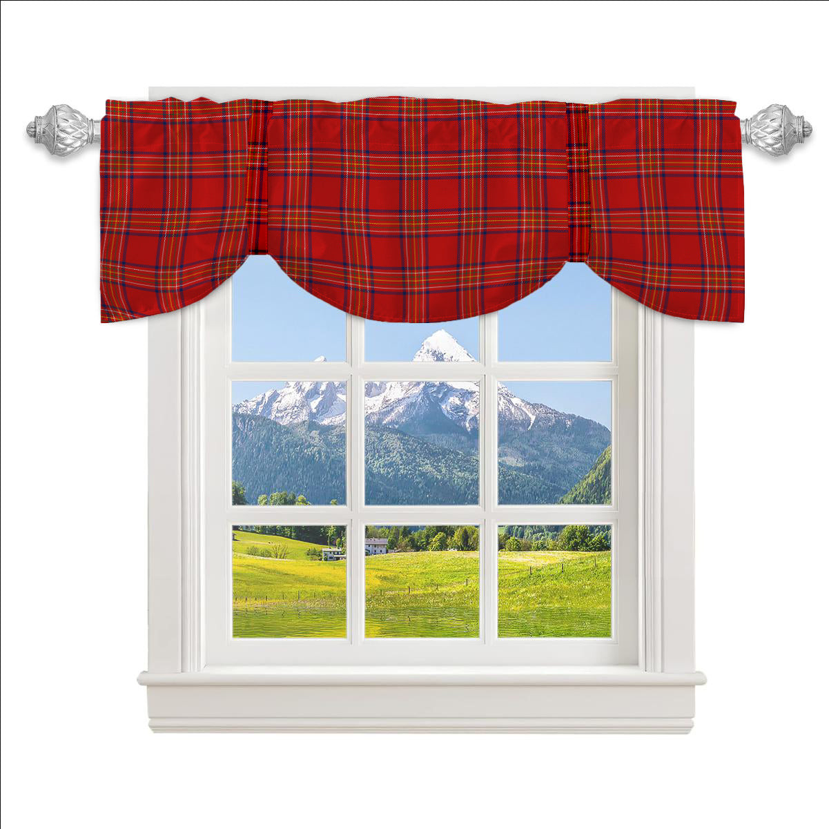 ScotsTee Shop Scottish Burnett of Leys Modern Tartan Tie Up Valance Curtain