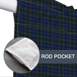 ScotsTee Shop Scottish Cockburn Blue Tartan Tie Up Valance Curtain