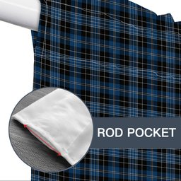 ScotsTee Shop Scottish Clergy Blue Tartan Tie Up Valance Curtain