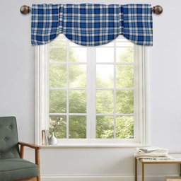 ScotsTee Shop Scottish Craig Paisley Modern Tartan Tie Up Valance Curtain