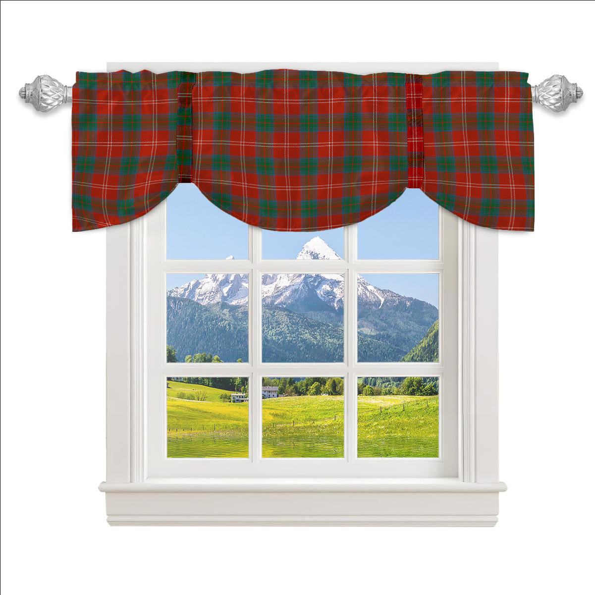ScotsTee Shop Scottish Chisholm of Strathglass Ancient Tartan Tie Up Valance Curtain