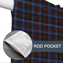 ScotsTee Shop Scottish Cockburn Brown Modern Tartan Tie Up Valance Curtain