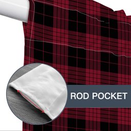 ScotsTee Shop Scottish Cameron Black and Red Modern Tartan Tie Up Valance Curtain