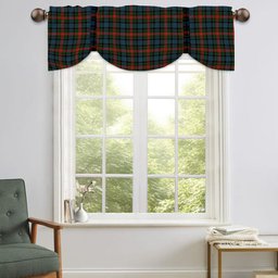 ScotsTee Shop Scottish Cumming 1831 Tartan Tie Up Valance Curtain