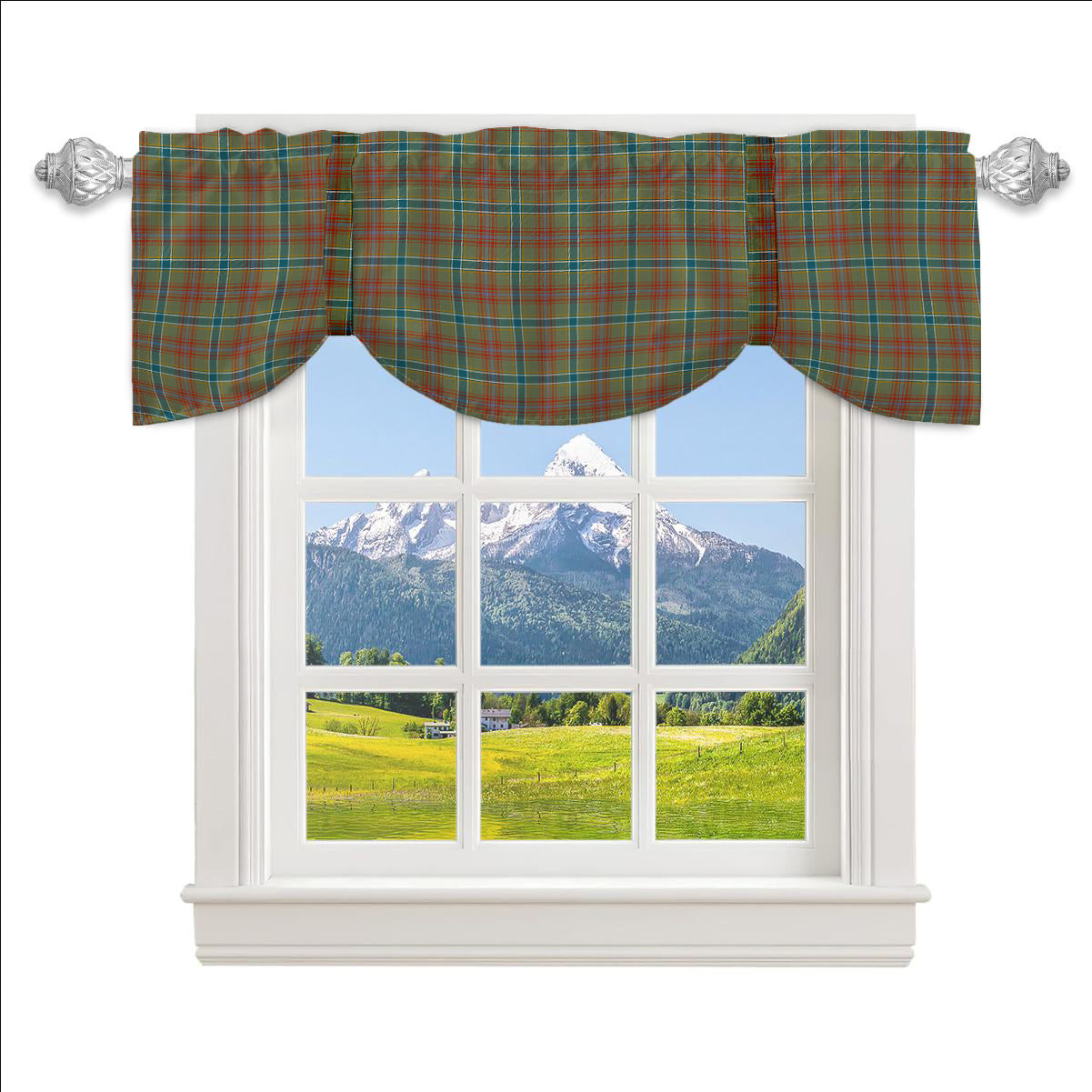 ScotsTee Shop Scottish Currie of Arran Ancient Clan Tartan Tie Up Valance Curtain
