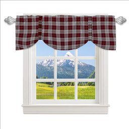 ScotsTee Shop Scottish Cunningham Dress Burgundy Dance Tartan Tie Up Valance Curtain