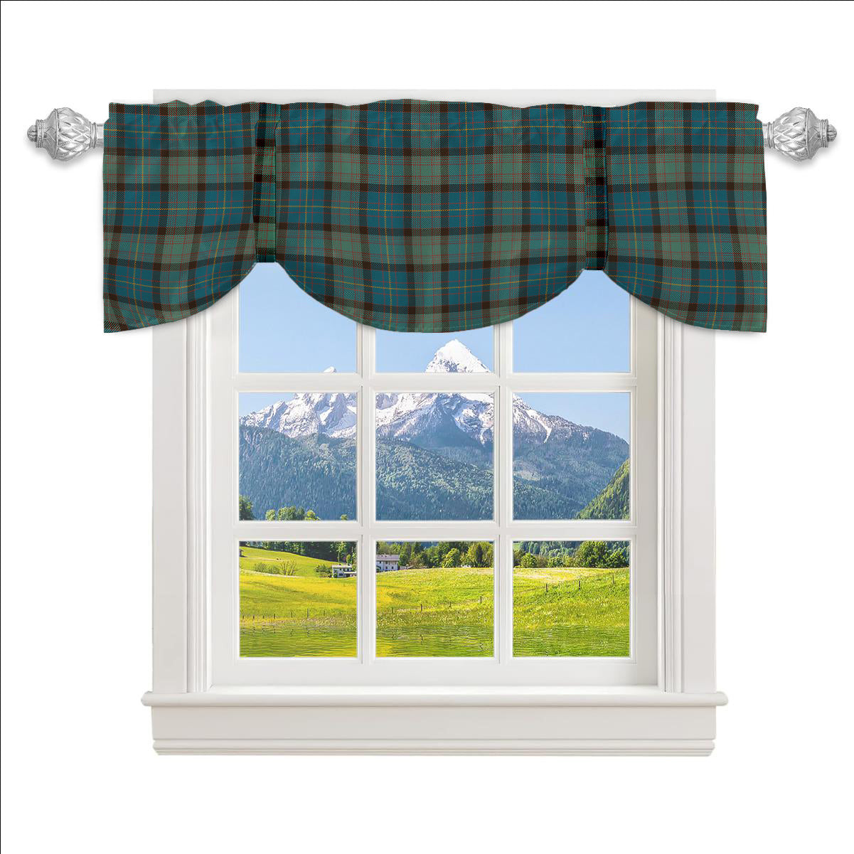 ScotsTee Shop Scottish Cochrane Hunting Ancient Tartan Tie Up Valance Curtain