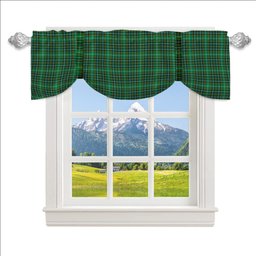 ScotsTee Shop Scottish Forrester Hunting Modern Tartan Tie Up Valance Curtain