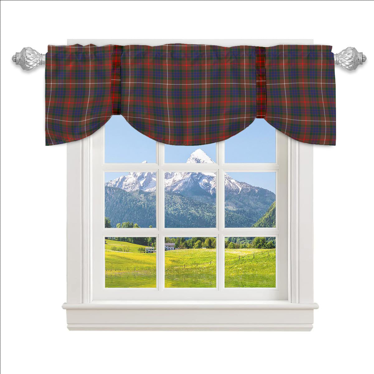 ScotsTee Shop Scottish Fraser Hunting Modern Tartan Tie Up Valance Curtain