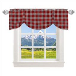 ScotsTee Shop Scottish Erskine Red Tartan Tie Up Valance Curtain