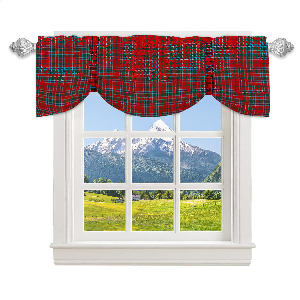 ScotsTee Shop Scottish Donald of Lochmaddy Modern Tartan Tie Up Valance Curtain