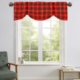 ScotsTee Shop Scottish Duke of Rothesay Modern Tartan Tie Up Valance Curtain