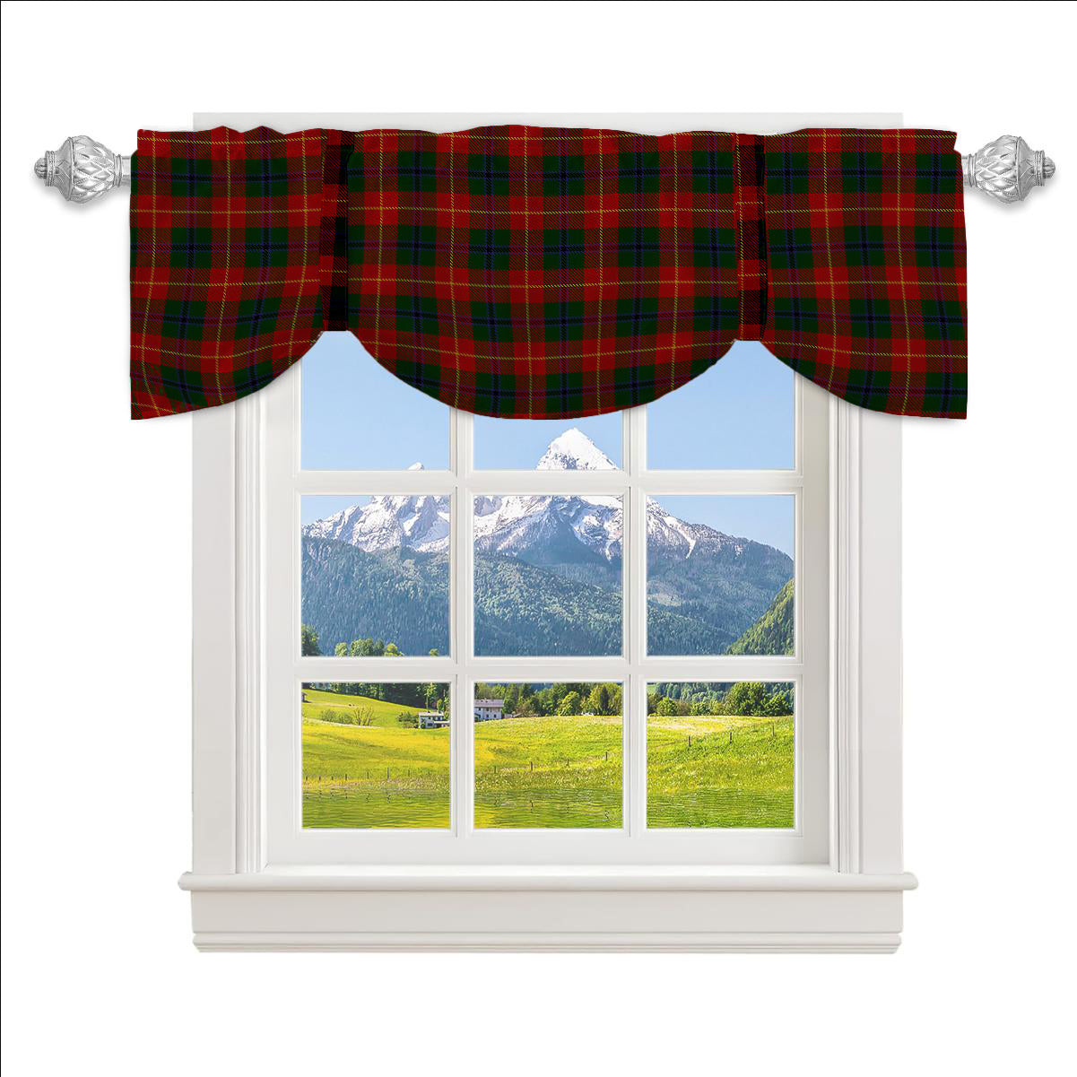 ScotsTee Shop Scottish Douglas of Roxburgh Tartan Tie Up Valance Curtain