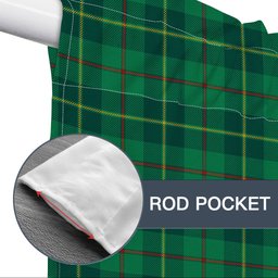ScotsTee Shop Scottish Galloway Green Modern Tartan Tie Up Valance Curtain