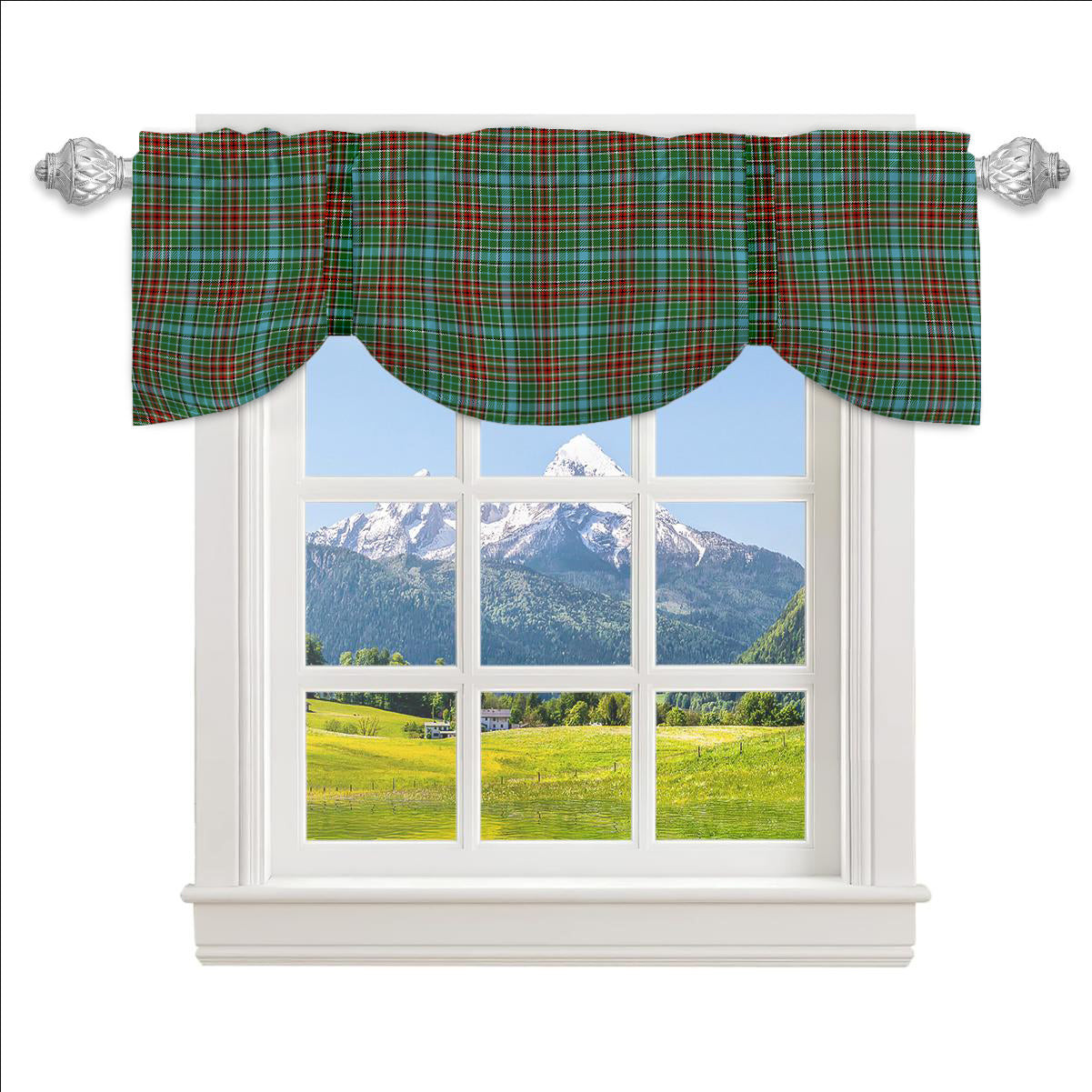 ScotsTee Shop Scottish Gayre Modern Tartan Tie Up Valance Curtain
