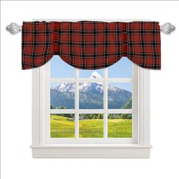 ScotsTee Shop Scottish Dunbar District Modern Tartan Tie Up Valance Curtain