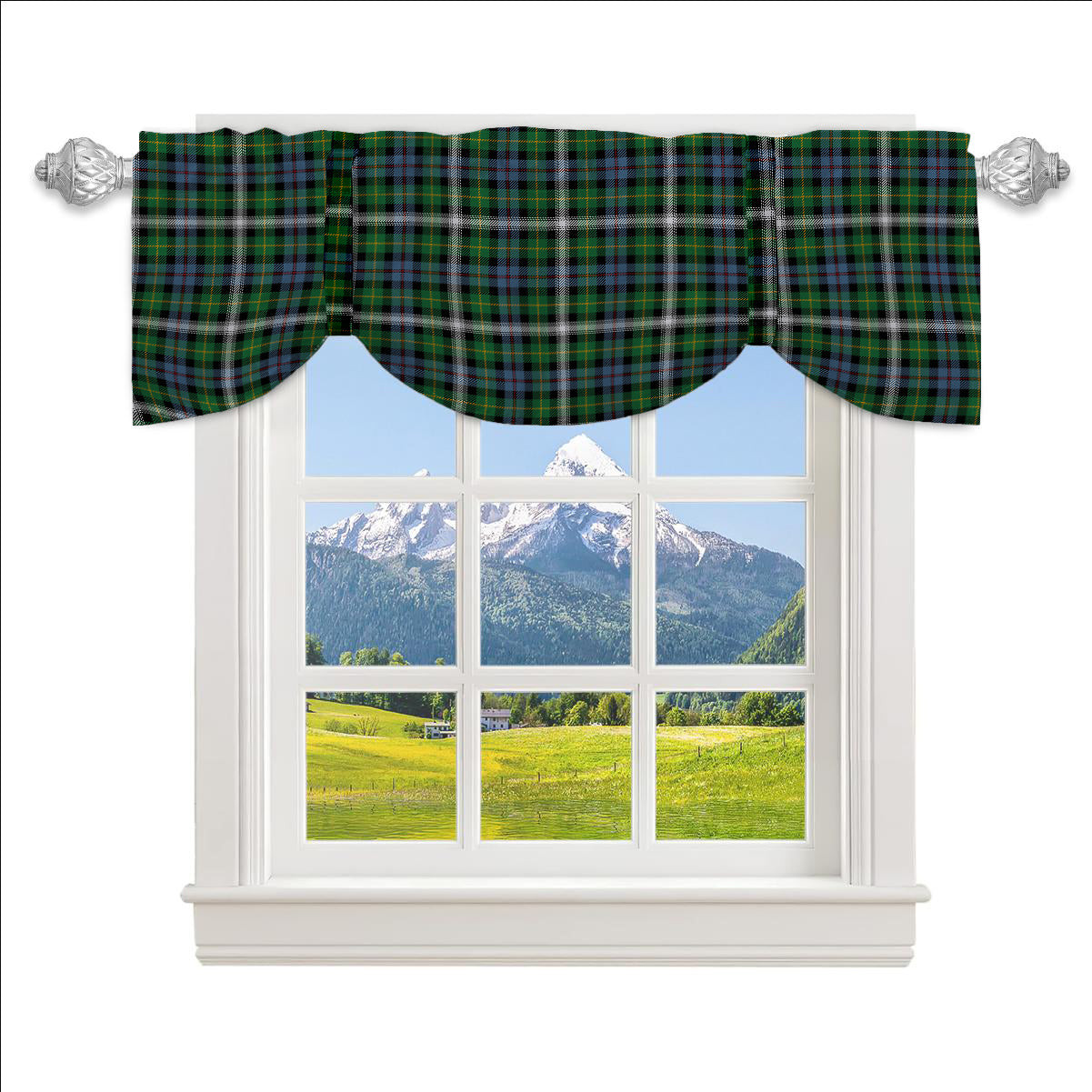 ScotsTee Shop Scottish Farquharson Dress Ancient Tartan Tie Up Valance Curtain