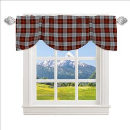 ScotsTee Shop Scottish Gillies Red Dress Tartan Tie Up Valance Curtain