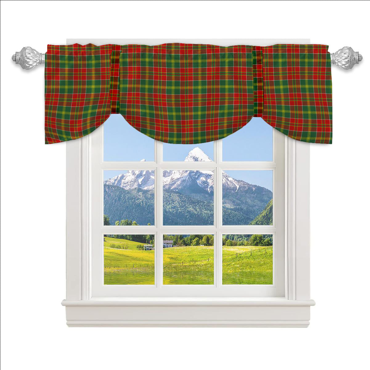 ScotsTee Shop Scottish Donald of Kingsburgh Modern Tartan Tie Up Valance Curtain