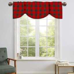 ScotsTee Shop Scottish Donald of the Isles Red Modern Tartan Tie Up Valance Curtain