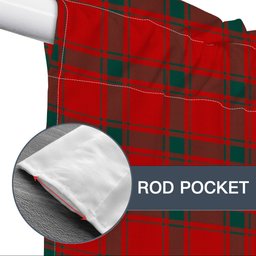 ScotsTee Shop Scottish Donald of the Isles Red Modern Tartan Tie Up Valance Curtain
