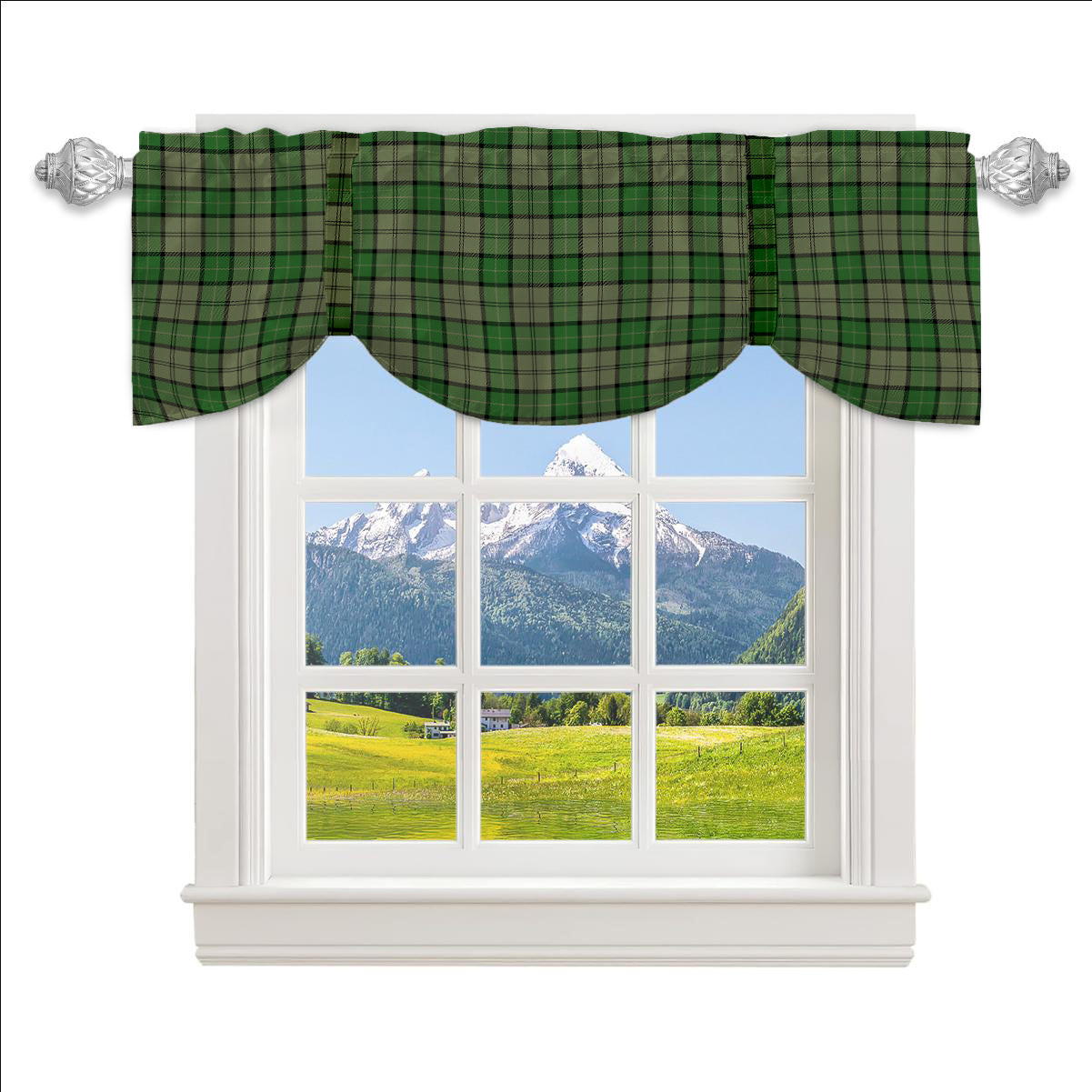 ScotsTee Shop Scottish Dunbar Hunting Ancient Tartan Tie Up Valance Curtain