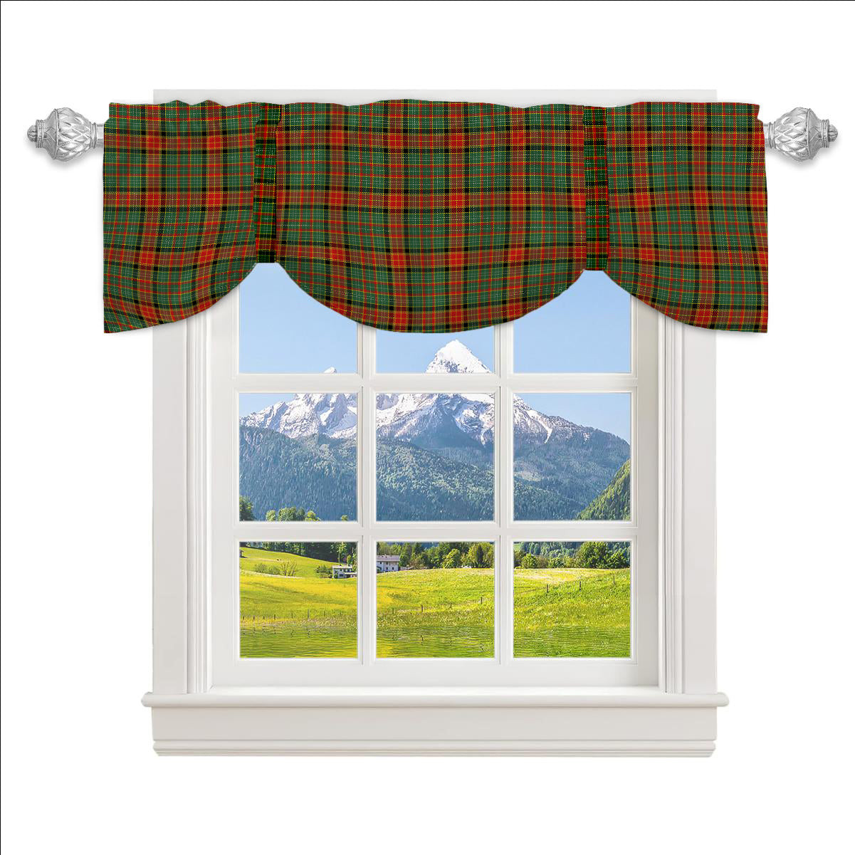 ScotsTee Shop Scottish Dalrymple of Castleton #2 Modern Tartan Tie Up Valance Curtain