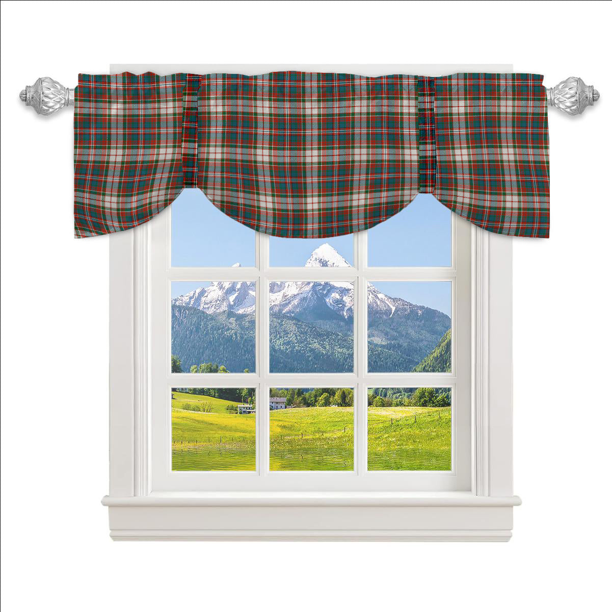 ScotsTee Shop Scottish MacFarlane Dress Ancient Tartan Tie Up Valance Curtain