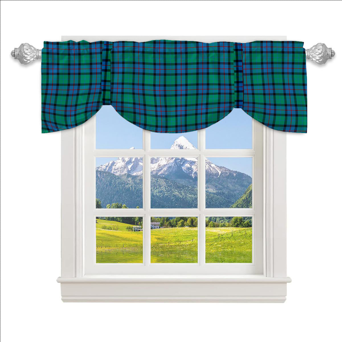 ScotsTee Shop Scottish Flower Of Scotland SC Tartan Tie Up Valance Curtain