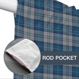ScotsTee Shop Scottish Menzies Dress Blue and White Tartan Tie Up Valance Curtain