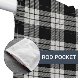 ScotsTee Shop Scottish McFarland Black White Tartan Tie Up Valance Curtain