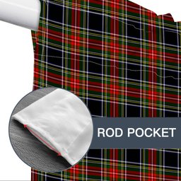 ScotsTee Shop Scottish Stewart High Stewards (Stewart Black) Tartan Tie Up Valance Curtain