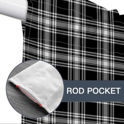 ScotsTee Shop Scottish Menzies Black & White Modern Tartan Tie Up Valance Curtain