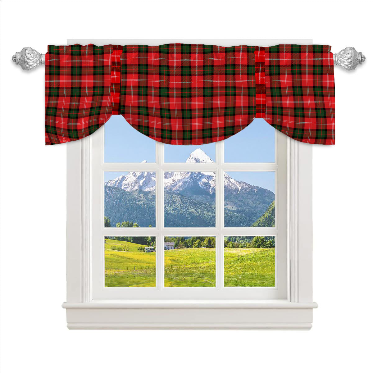 ScotsTee Shop Scottish Nisbet Modern Tartan Tie Up Valance Curtain