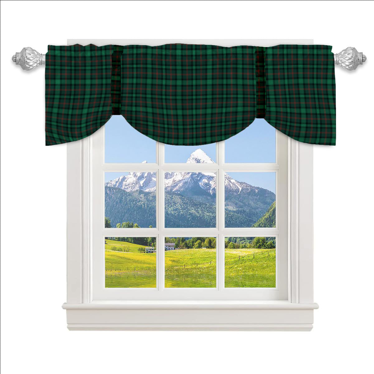 ScotsTee Shop Scottish Ross Hunting Modern Tartan Tie Up Valance Curtain