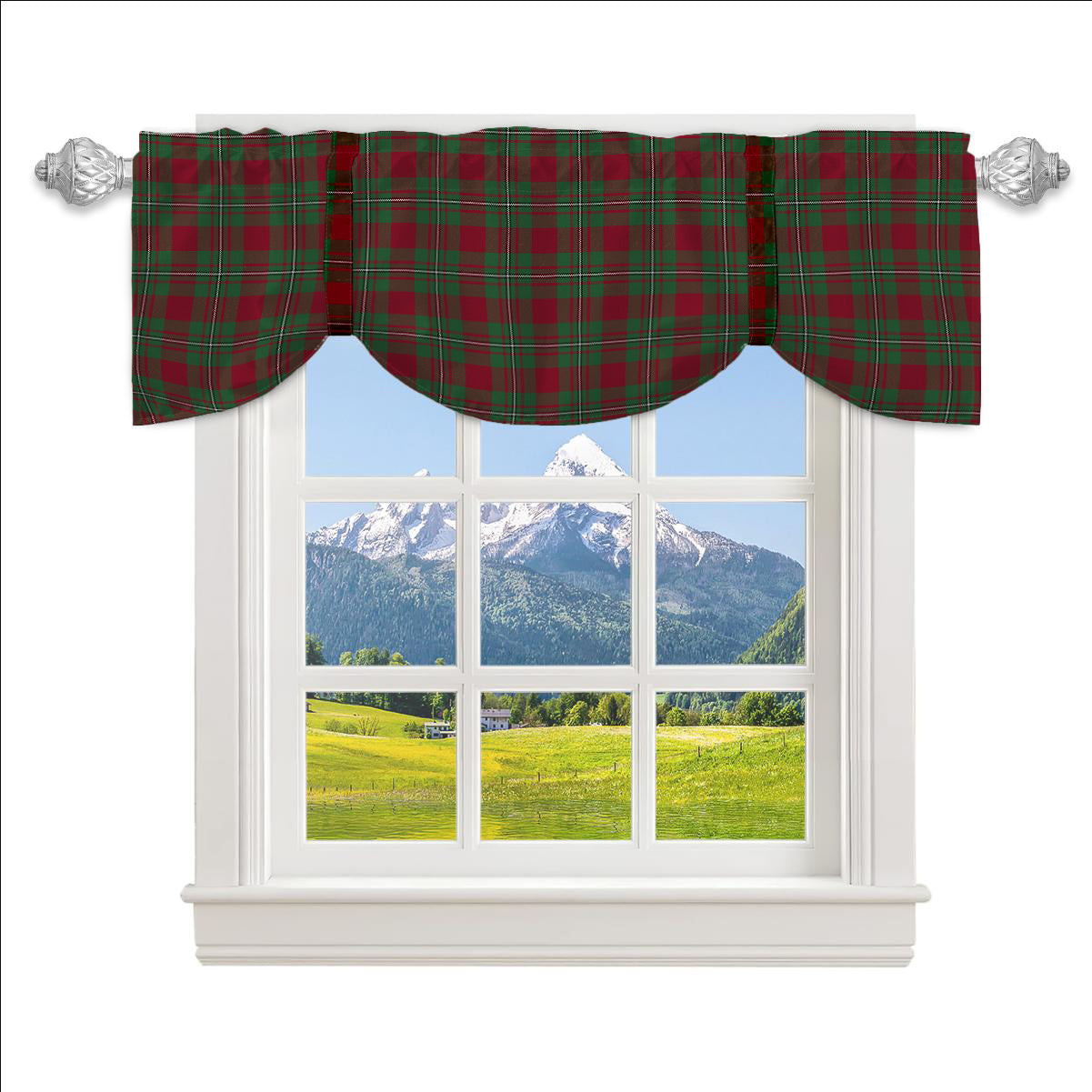 ScotsTee Shop Scottish Gregor of Cardney Modern Tartan Tie Up Valance Curtain