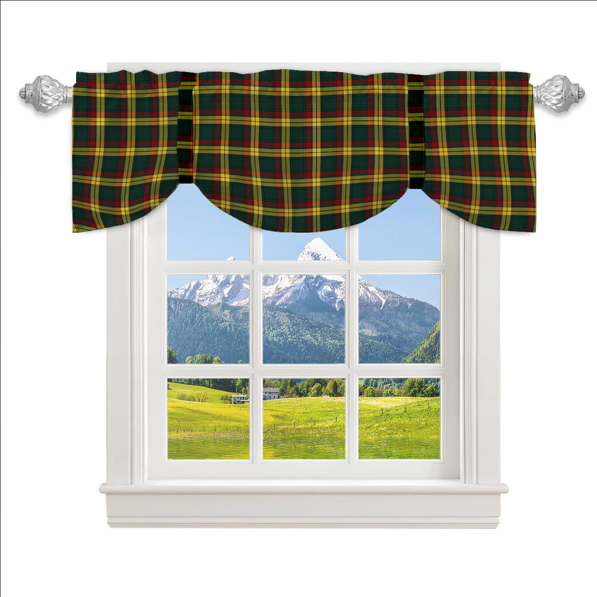 ScotsTee Shop Scottish McMillan Old Modern Tartan Tie Up Valance Curtain