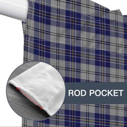 ScotsTee Shop Scottish McPherson Dress Blue Tartan Tie Up Valance Curtain