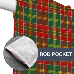 ScotsTee Shop Scottish MacDonald of Kingsburgh Modern Tartan Tie Up Valance Curtain