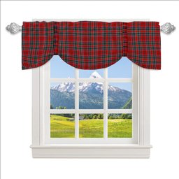 ScotsTee Shop Scottish MacDonald of Lochmaddy Modern Tartan Tie Up Valance Curtain